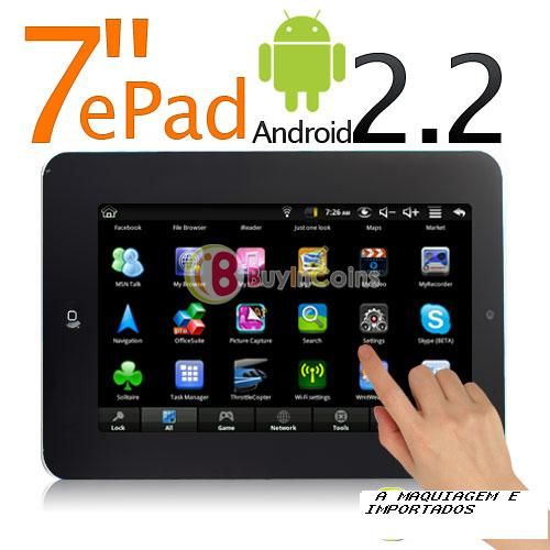 Tablet 7" com Android 2.2  WiFi